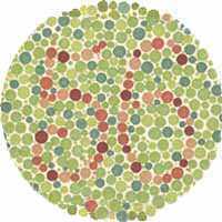 If you are Red-Green color blind you see number 56 on the image above. People with normal color vision don't see anything.