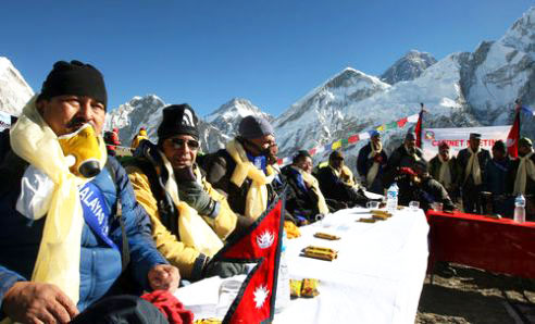 Cabinet meeting at Mt. Everest