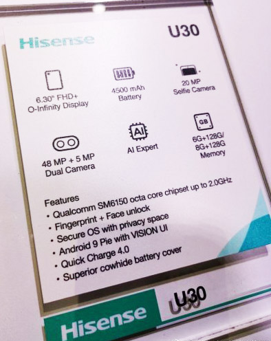HiSense-U30-specs