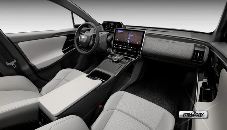 Toyota bZ4X ev interior cockpit view