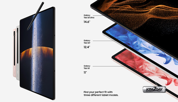 Galaxy Tab S8 Series Display Sizes